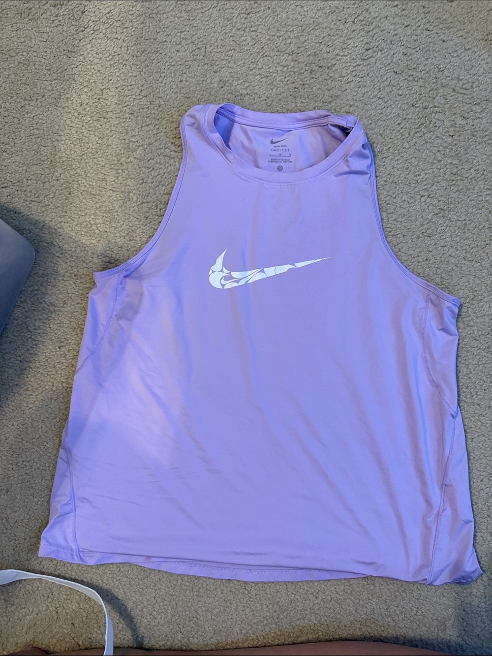 Nike Lavender Athletic Tank with Reflective White Swoosh